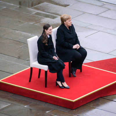 Statsminister Sanna Marin och förbundskansler Angela Merkel.