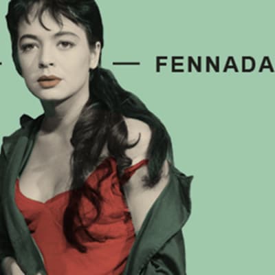 Markkinointikuva Fennada-klassikosta, nainen vihreällä taustalla