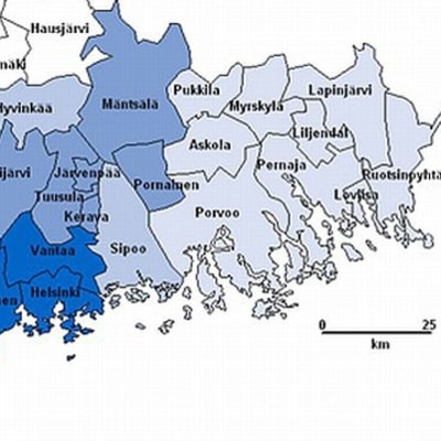 De 14 Kuuma-kommunerna ligger runt huvudstadsregionen