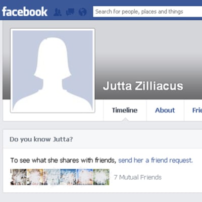Falsk Facebookprofil på Jutta Zilliacus