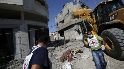 Röda korsets hjälparbetare i Gaza under den senaste Israel-Palestina konflikten