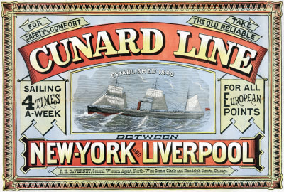 Reklamposter för Cunard Line.