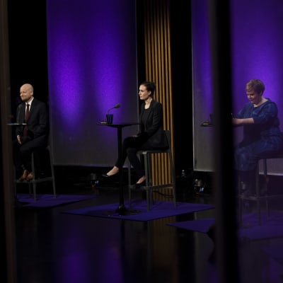 Jussi Saramo, Sanna Marin, Annika Saarikko ja Maria Ohisalo