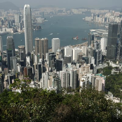 Vy över Hongkong i december 2011