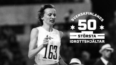 Nina Holmén löper i finalen på 3000 meter i EM 1974.