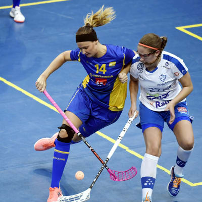 Finland och Sverige spelar damlandskamp i innebandy.