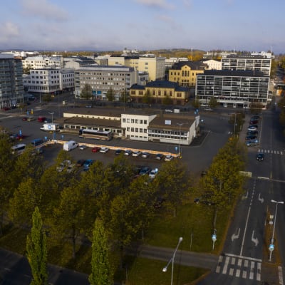 Hämeenlinnan linja-autoasema ilmakuvassa