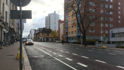 Cykelfilen på Humlegårdsgatan i Åbo.