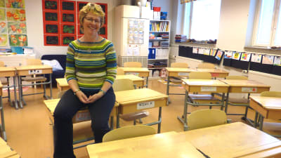 Rektor Rigmor Andersson i Kyrkfjärdens skola.