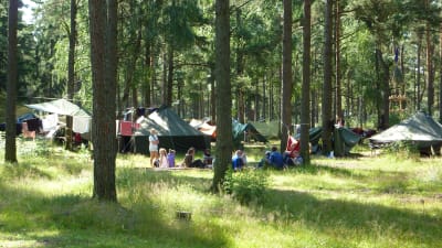 Finlands Svenska Scouter på regionläger i Syndalen.