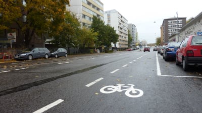 En cykelväg i Åbo.