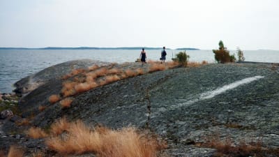 människor som står på klippor