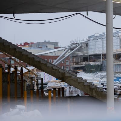 Tammelan stadionin työmaa 23.12.2022.