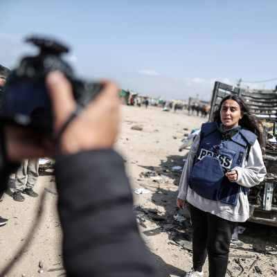 En palestinsk journalist i Gaza.