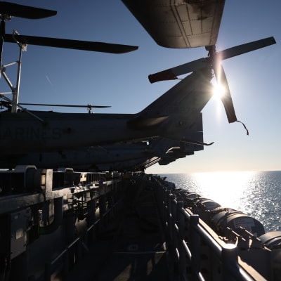 Helikoptrar på den amerikanska fartyget USS Kearsarge