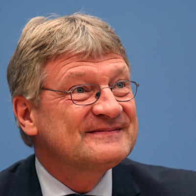 Jörg Meuthen, federal ordförande för högerpopulistiska Alternativ för Tyskland (AFD) under en presskonferens i Berlin 25.9.2017.