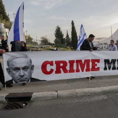 Demonstration mot Israels premiärminister  