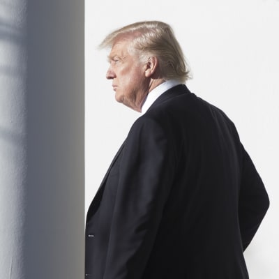 Donald Trump i Vita huset i går.