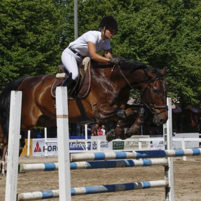 Jessica Aminoff med hästen Eon i Sea Horse Week 2016.
