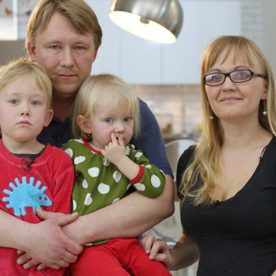 Familjen Karlsson, fr.v. Alvin, Daniel, Lykke och Anna-Maria.