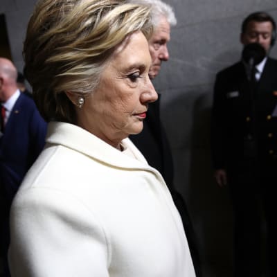 Hillary Clinton och Bill Clinton vid presidentinstallationen för Donald Trump 20.1.2017