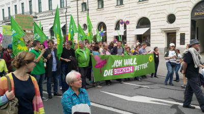 Gröna demonstrerar i Bayern. 