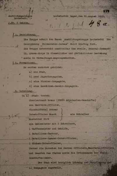Ukasen som beskriver tillblivelsen av den finska bataljonen i Lockstedter Lager (Original)