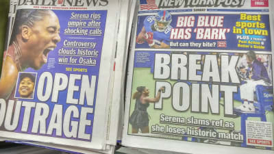 Tidningar med Serena Williams på pärmen.
