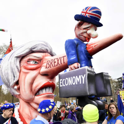 Protester mot brexit, London den 23 mars 2019.