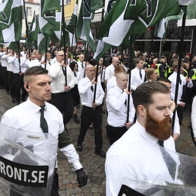 Nordiska motståndsrörelsens demonstration i Ludvika 1.5.2018.