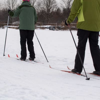 Hiihtolatu Malminkartanossa. 29.1.2021.