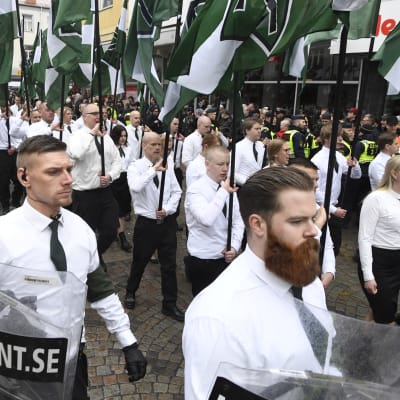 Nordiska motståndsrörelsens demonstration i Ludvika 1.5.2018.
