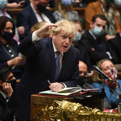 Boris Johnson parlamentissa.