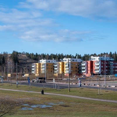 Tomten där Citymarket byggs på västra åstranden i Borgå