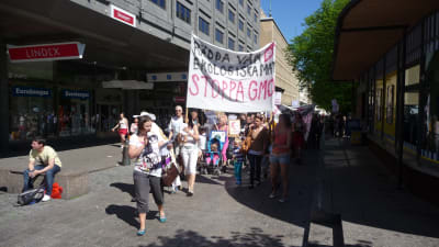 Demonstrationen mot genmanipulerad mat i Vasa.