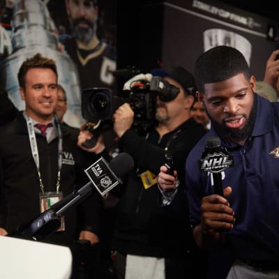 P. K. Subban stjäl showen på Nashvilles presskonferens.