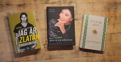Böckerna Jag är Zlatan av David Lagercrantz,  Suurin niistä on rakkaus av Kirsti Paakkanen och Ett vet jag säkert av Oprah Winfrey 
