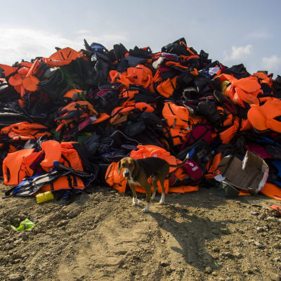 Flytvästar på Lesbos i Grekland.