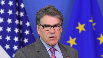 USA:s energiminister Rick Perry på en arkivbild från en presskonferens i Bryssel i maj 2019.