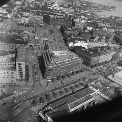 Vy över Helsingfors på 1950-talet. 