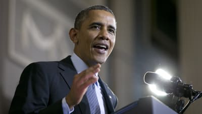 President Barack Obama håller tal om sjukförsäkringsreformen Affordable Care Act (ACA)