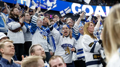 Finländska fans på VM.