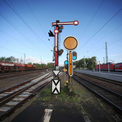 Signalanordning vid huvudstationen i Hanau den 4 maj 2015.