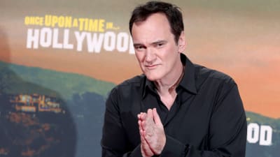 Närbild på Quentin Tarantino under premiären av Once upon a time in Hollywood i Berlin 2019.