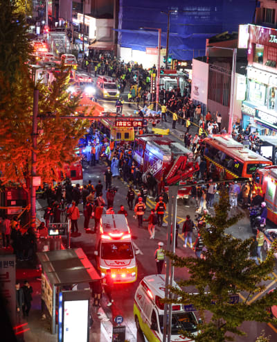 Skadade människor under Halloweenfest i Sydkorea