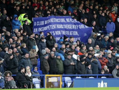 Everton fansen ordnade protest.