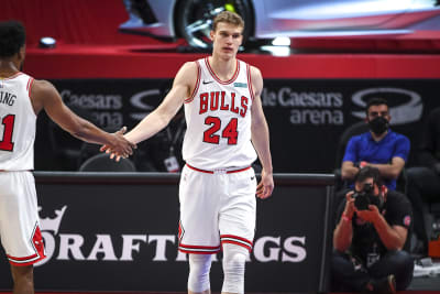 Lauri Markkanen spelade i Chicago Bulls mot Detroit våren 2021.