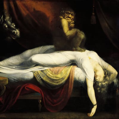 John Henry Fuselin maalaus Painajainen. Naista riivaavat demonit.