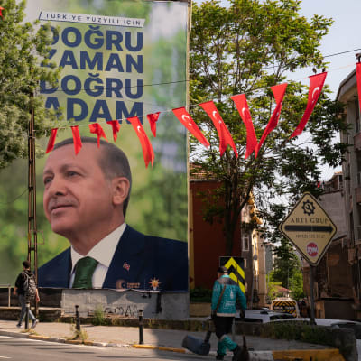 En valreklam för Erdogan i Istanbul.