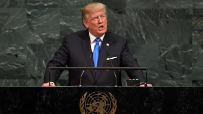 USA:s president Donald Trump höll sitt första tal inför FN:s generalförsamling den 19 september 2017.